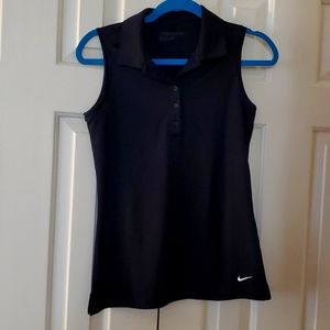 Nile golf sleeveless collared shirt black small